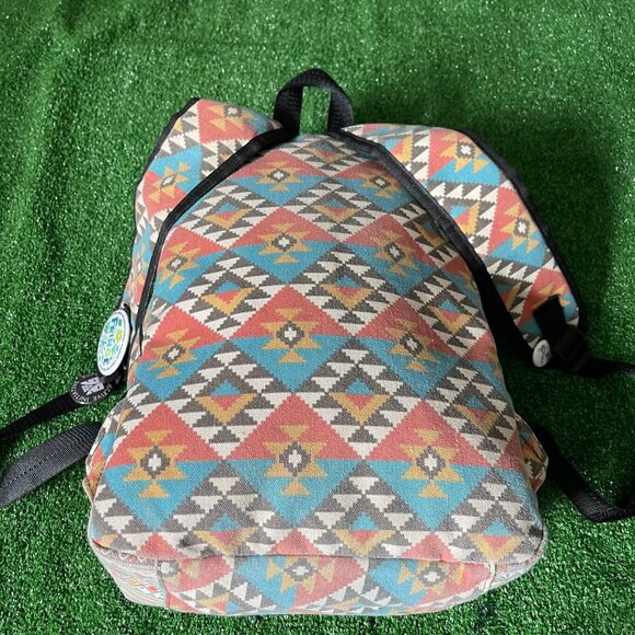 Aeropostale Geometric Pattern Bohemian Style Pockets Medium Backpack Bookbag - Picture 10 of 15